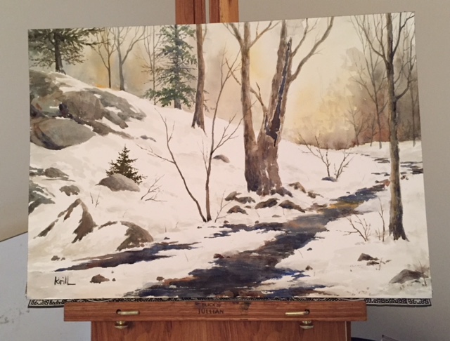 Morning Light Winter Stream Painting